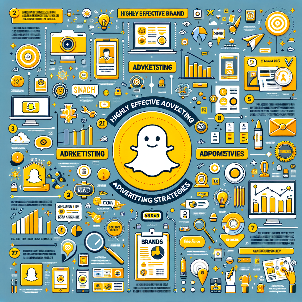 Infographic illustrating effective Snapchat advertising tactics and marketing strategies for brand promotion, demonstrating the impact of successful Snapchat brand marketing.